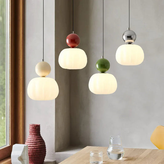 Modern Pendant Light with Decorative Sphere – Frosted Glass Shade
