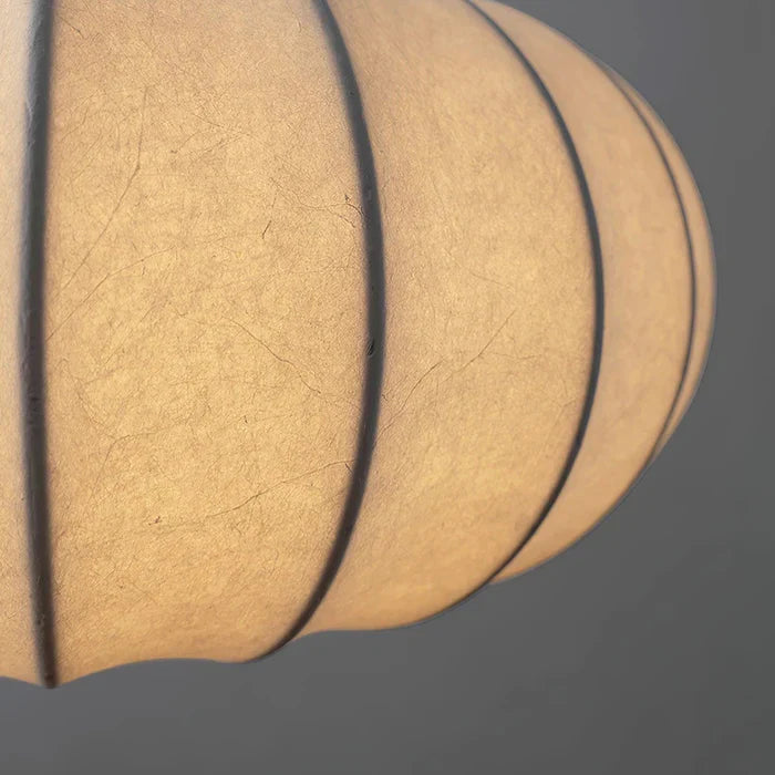 Japandi-Style Rice Paper Pendant Light – Oval Shade with Subtle Ribbing