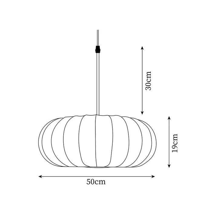 Japandi-Style Rice Paper Pendant Light – Oval Shade with Subtle Ribbing