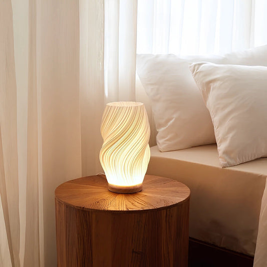 Designer Spiral LED Table Lamp – USB Powered with Adjustable Light & Sculptural Form