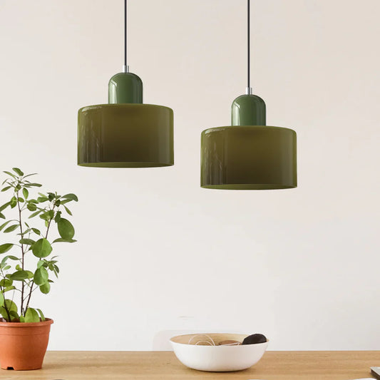 Modern Bauhaus-Style Pendant Light – Colourful Glass Design