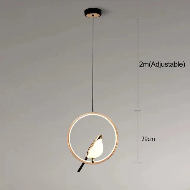 Luxury Pendant Light with Golden Bird