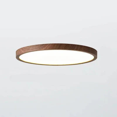 Modern Round LED Ceiling Light with Wooden Frame