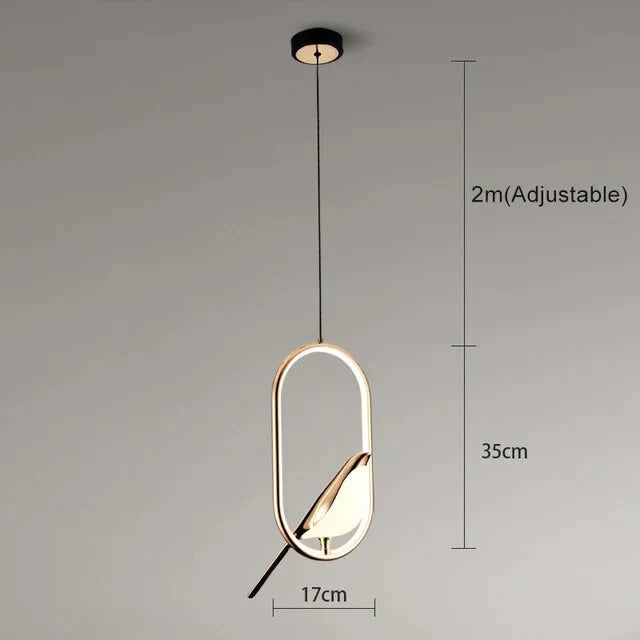 Luxury Pendant Light with Golden Bird