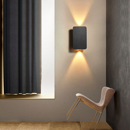Brushed Metal Rectangular Up and Down LED Wall Light - Arrielight