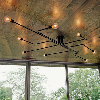 Industrial Metal Sputnik Flush Ceiling Light - Arrielight