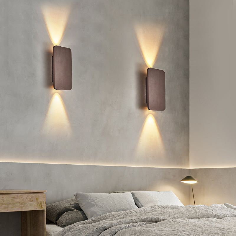 Brushed Metal Rectangular Up and Down LED Wall Light - Arrielight