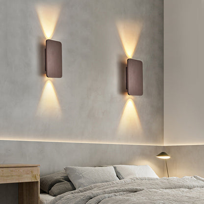 Brushed Metal Rectangular Up and Down LED Wall Light - Arrielight