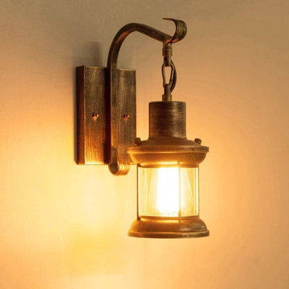 Hanging Lantern Wall Light with Glass Shade - Arrielight