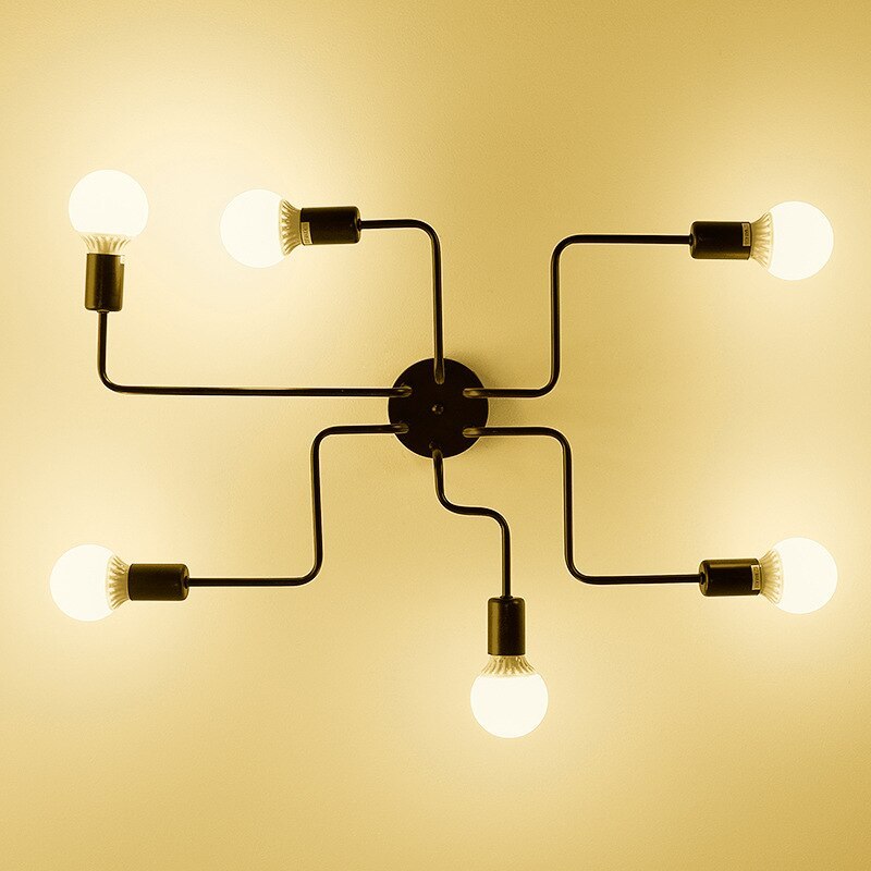 Industrial Metal Sputnik Flush Ceiling Light - Arrielight