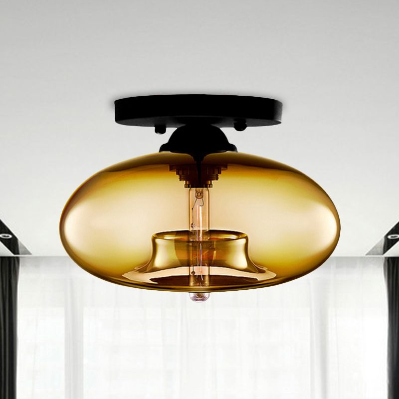 Tinted Glass Globe Semi-Flush Ceiling Light - Arrielight