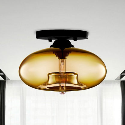 Tinted Glass Globe Semi-Flush Ceiling Light - Arrielight