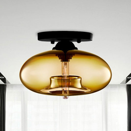Tinted Glass Globe Semi-Flush Ceiling Light - Arrielight