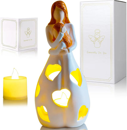 Mother and Child LED Decorative Lamp – Mood Light with Heart Cut-Outs