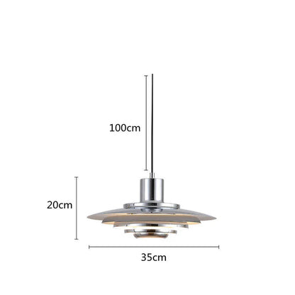 Retro Aluminium Pendant Light – Layered LED Ceiling Lamp