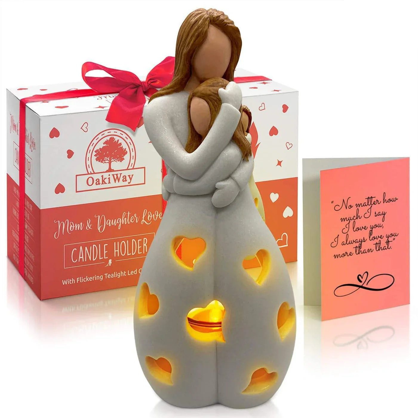 Mother and Child LED Decorative Lamp – Mood Light with Heart Cut-Outs