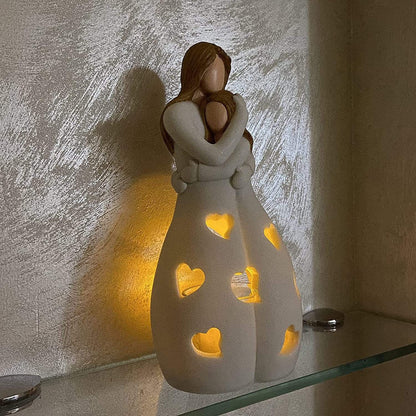 Mother and Child LED Decorative Lamp – Mood Light with Heart Cut-Outs