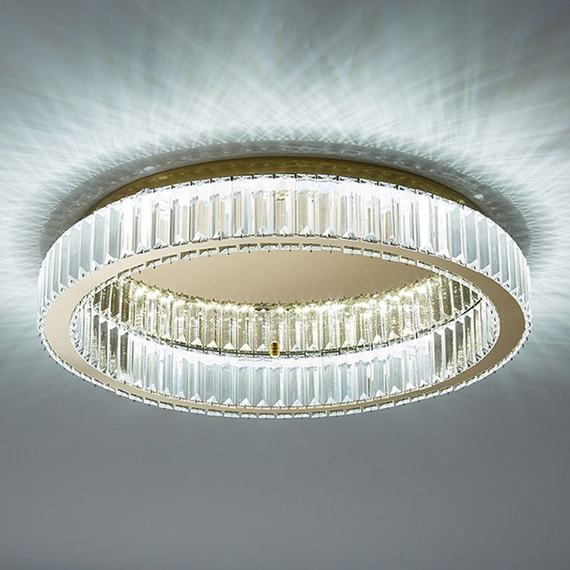 Circular Crystal Art Deco Flush Ceiling Light - Arrielight