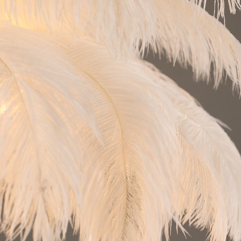 Ostrich Feather Chandelier with Crystal Birds - Arrielight