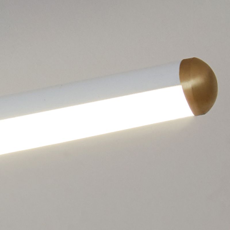 Slim Linear Bar Flush Ceiling Light with Gold Detail - Arrielight