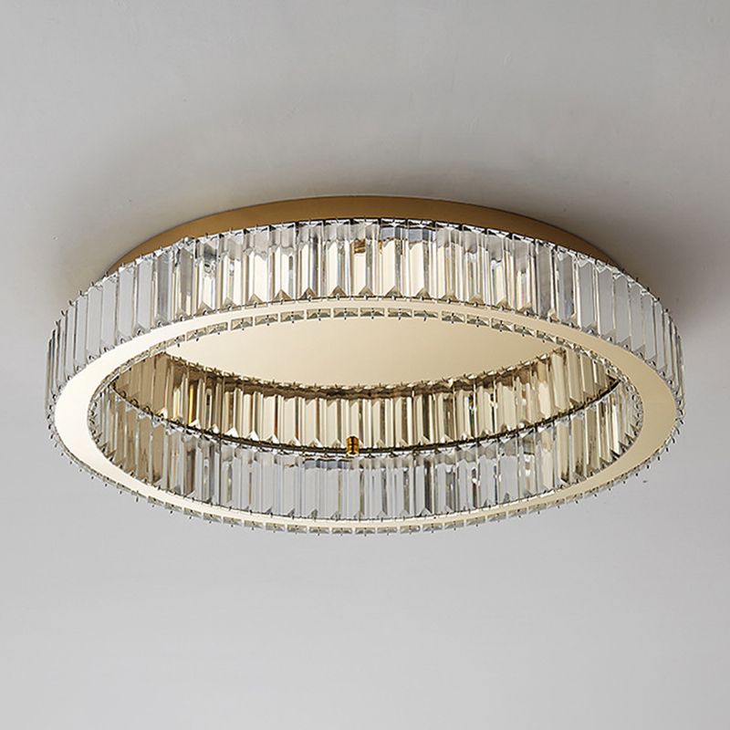 Circular Crystal Art Deco Flush Ceiling Light - Arrielight