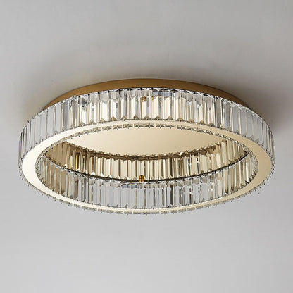 Circular Crystal Art Deco Flush Ceiling Light - Arrielight