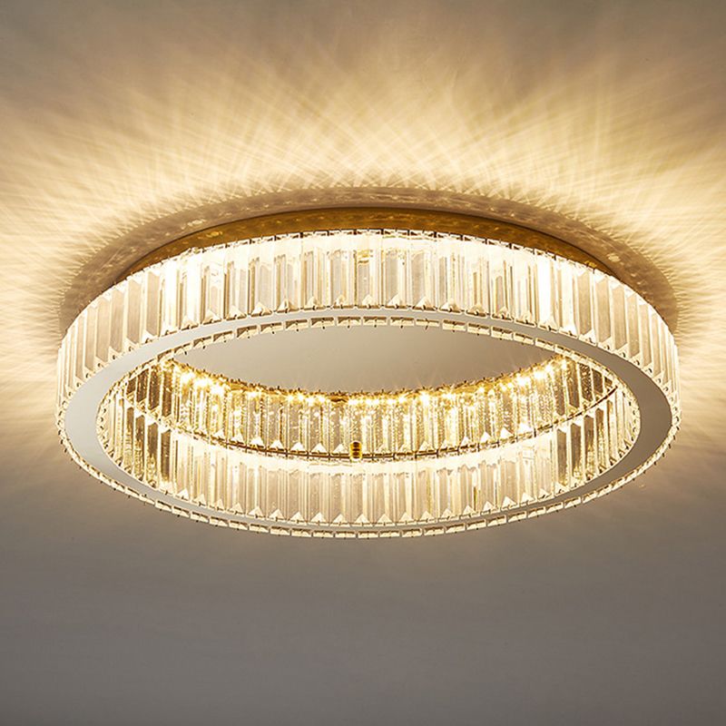 Circular Crystal Art Deco Flush Ceiling Light - Arrielight