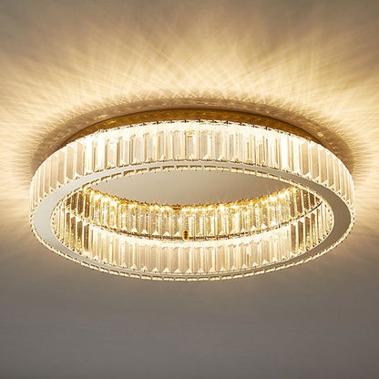 Circular Crystal Art Deco Flush Ceiling Light - Arrielight