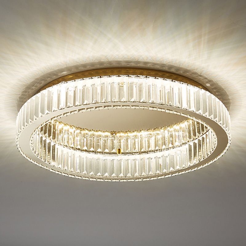 Circular Crystal Art Deco Flush Ceiling Light - Arrielight