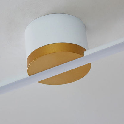 Slim Linear Bar Flush Ceiling Light with Gold Detail - Arrielight