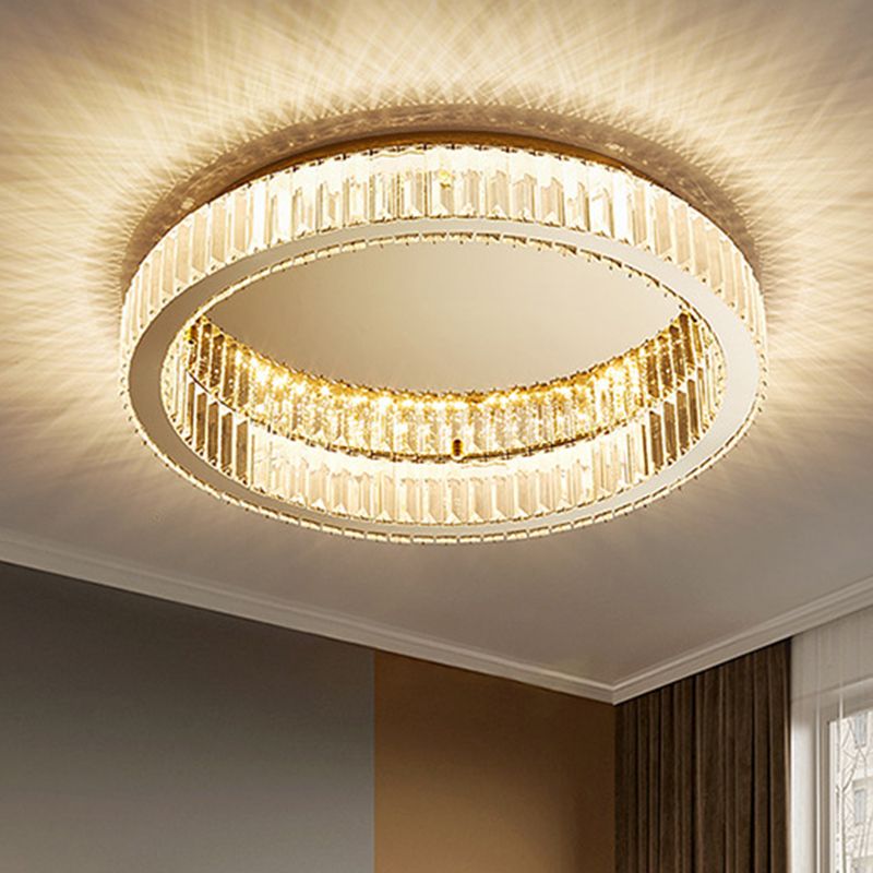 Circular Crystal Art Deco Flush Ceiling Light - Arrielight