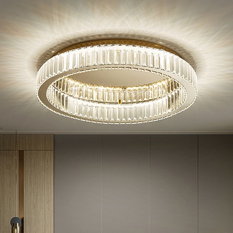 Circular Crystal Art Deco Flush Ceiling Light - Arrielight