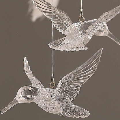 Ostrich Feather Chandelier with Crystal Birds - Arrielight