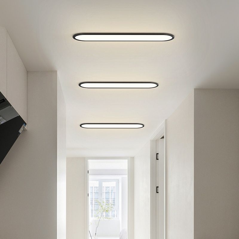 Slim Oval Acrylic LED Flush Ceiling Light - Arrielight