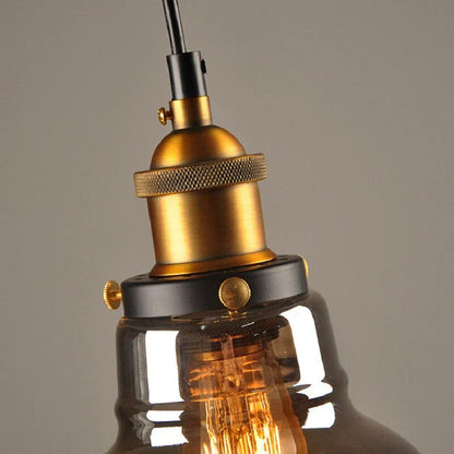 Industrial Glass Pendant Light – Smoked Glass Shade
