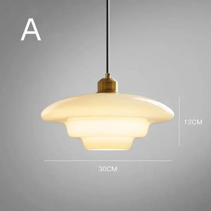 Pendant Ceiling Lamp with Opal White Glass