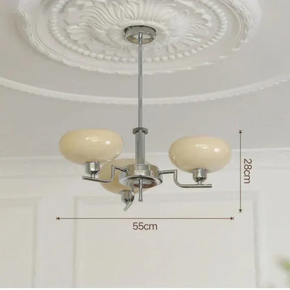 Modern Chandelier with Opal Glass Shades – Elegant Ceiling Light