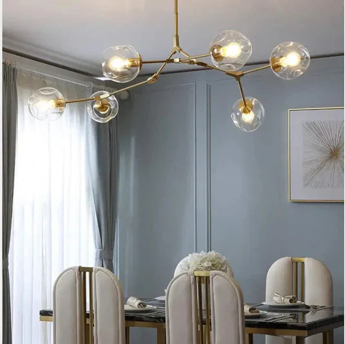 8-Arm Molecular Chandelier – Designer LED Ceiling Light