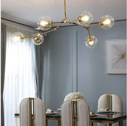 8-Arm Molecular Chandelier – Designer LED Ceiling Light