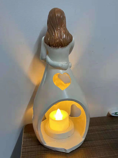 Mother and Child LED Decorative Lamp – Mood Light with Heart Cut-Outs