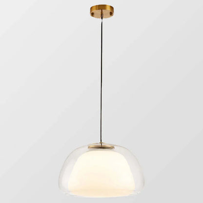 Modern LED Pendant Light with Double Glass Shade