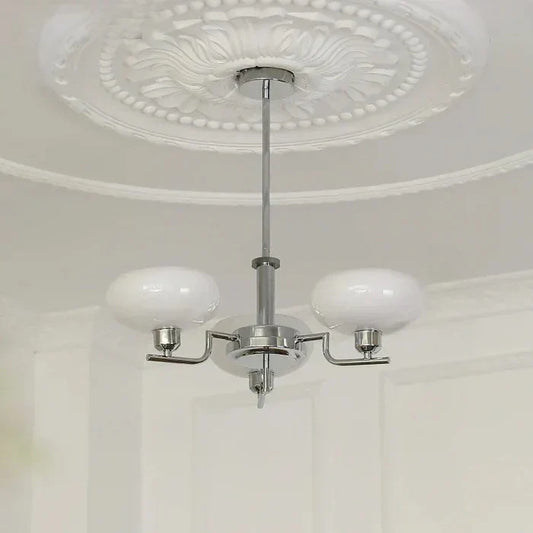Modern Chandelier with Opal Glass Shades – Elegant Ceiling Light