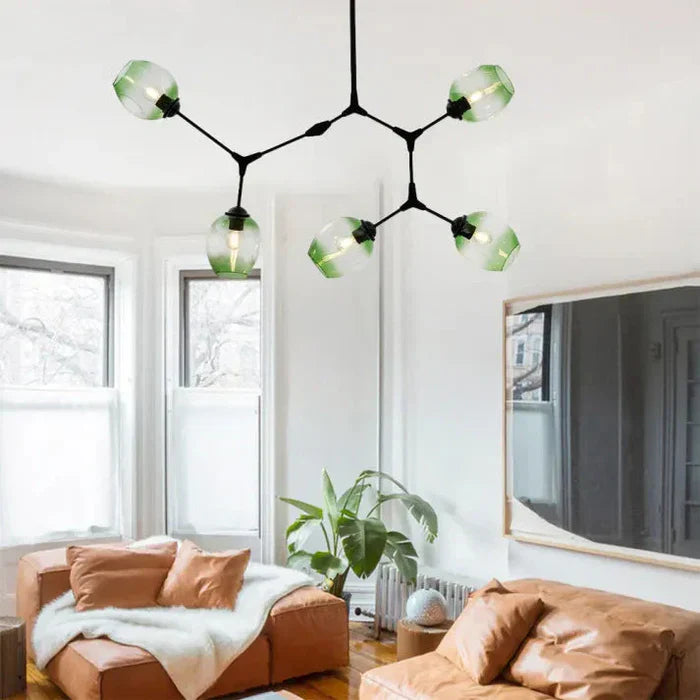8-Arm Molecular Chandelier – Designer LED Ceiling Light