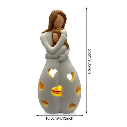 Mother and Child LED Decorative Lamp – Mood Light with Heart Cut-Outs