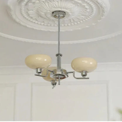 Modern Chandelier with Opal Glass Shades – Elegant Ceiling Light