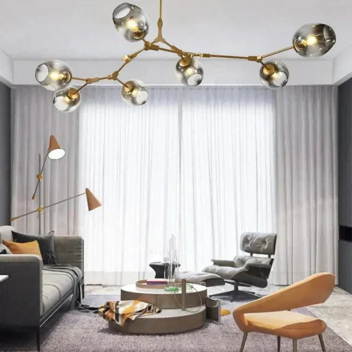8-Arm Molecular Chandelier – Designer LED Ceiling Light