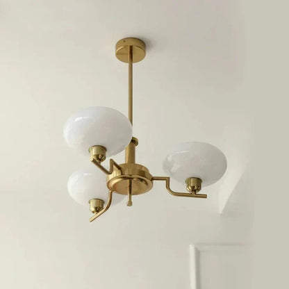 Modern Chandelier with Opal Glass Shades – Elegant Ceiling Light