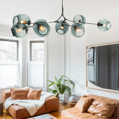 8-Arm Molecular Chandelier – Designer LED Ceiling Light
