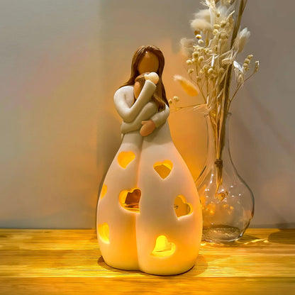 Mother and Child LED Decorative Lamp – Mood Light with Heart Cut-Outs