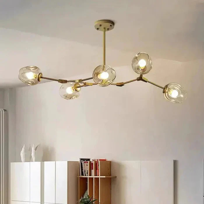 8-Arm Molecular Chandelier – Designer LED Ceiling Light